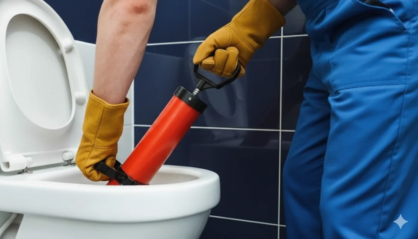 Outils professionnels pour débouchage de toilettes